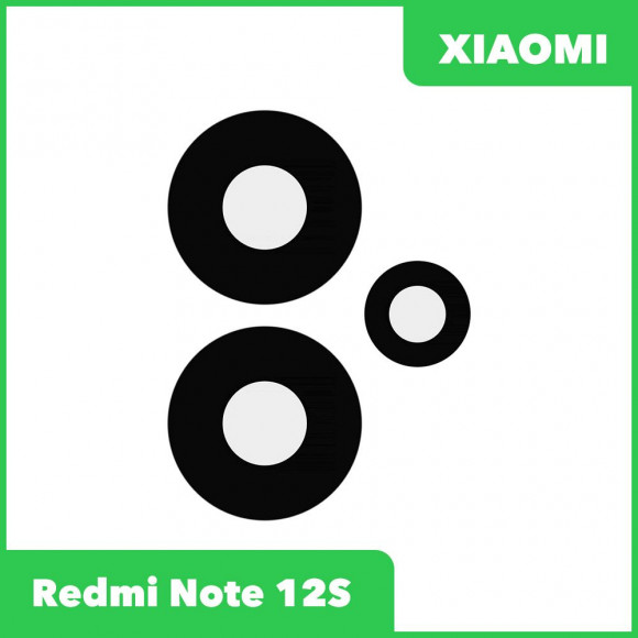 Стекло задней камеры для Xiaomi Redmi Note 12S (23020RAC7Y) (без рамки) (черный)