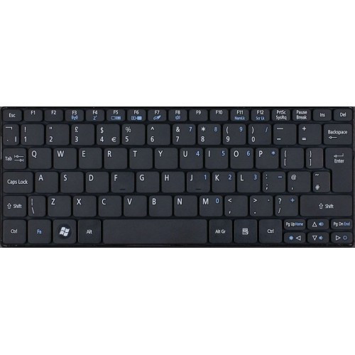 Клавиатура для ноутбука ACER Aspire One 721, 722 Timeline 1810T, 1830T черная. АНГЛИЙСКАЯ РАСКЛАДКА