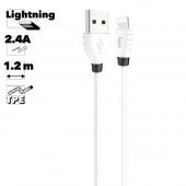 USB кабель Hoco X27 Excellent Charge Data Cable For Lightning, 1.2 м, белый