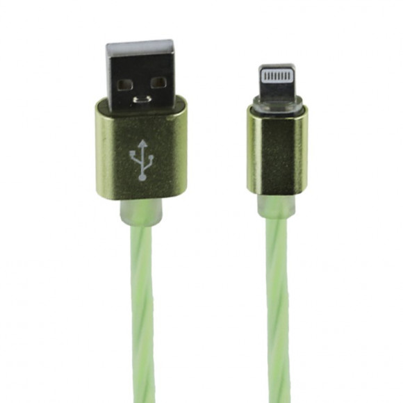 USB кабель "LP" для Apple Lightning 8-pin Косичка, 1 метр (зеленый, европакет)