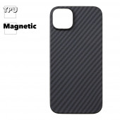 Чехол HOCO Cave для Apple iPhone 14 Plus, карбон, магнитный (черный)
