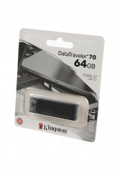 Kingston USB 3.0/3.2 Gen 1/Type-C 64GB DataTraveler 70, черный BL1 Kingston USB 3.0/3.2 Gen 1/Type-C 64GB DataTraveler 70, черный BL1