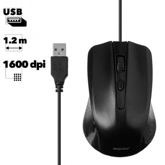 Мышь проводная Smartbuy ONE 352 черная