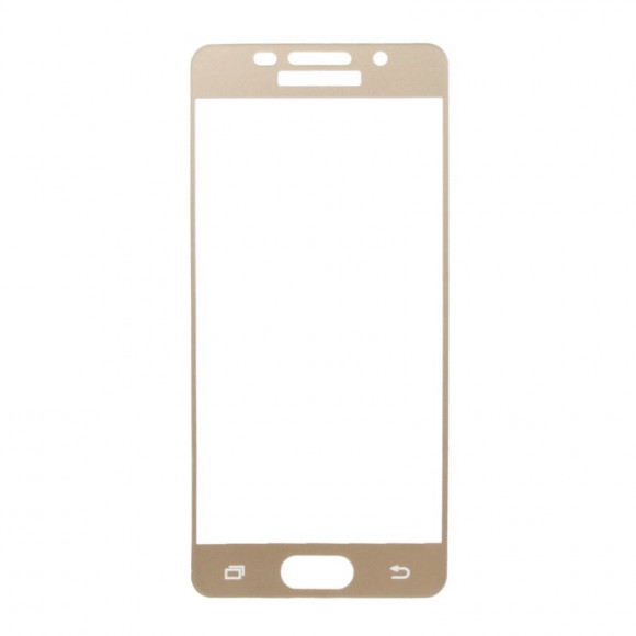 Защитное стекло Tempered Glass для Samsung Galaxy A3 2016 (A310F) (золотая рамка)