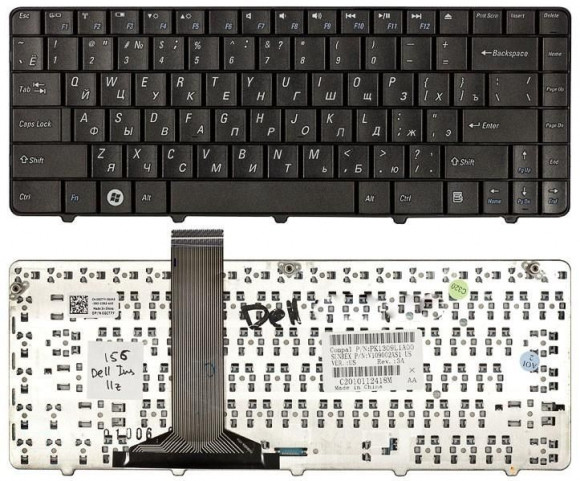 Клавиатура для ноутбука Dell Inspiron 11z 1110, черная Клавиатура для ноутбука Dell Inspiron 11z 1110, черная