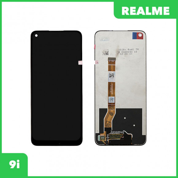 LCD дисплей для Realme 9i в сборе с тачскрином, черный (оригинал)