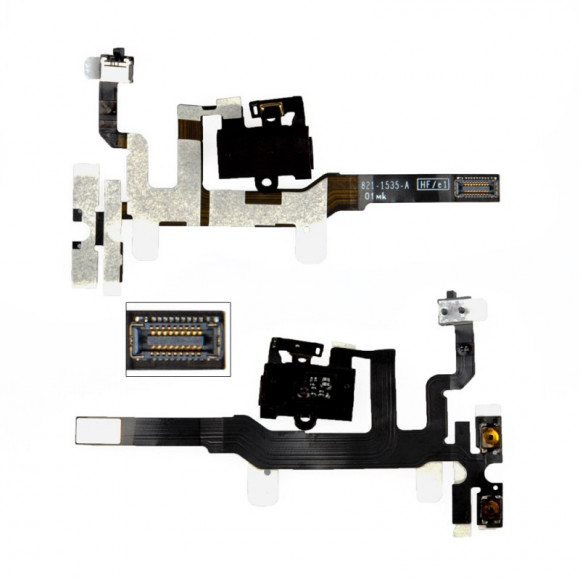 Аудио разъем (разъем гарнитуры) для Apple iPhone 4S, черный