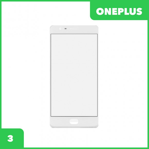 Стекло + OCA пленка для переклейки OnePlus 3, белый