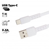 USB кабель Remax Armor Series Cable RC-116a USB Type-C плоский пластиковые разьемы, белый