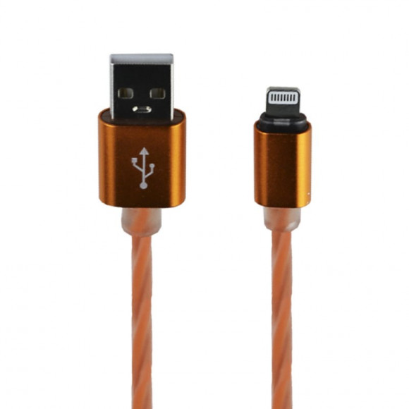 USB кабель "LP" для Apple Lightning 8-pin Косичка, 1 метр (оранжевый, европакет)