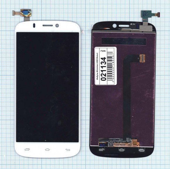 Модуль (матрица + тачскрин) для Micromax Canvas Gold (A300), белый