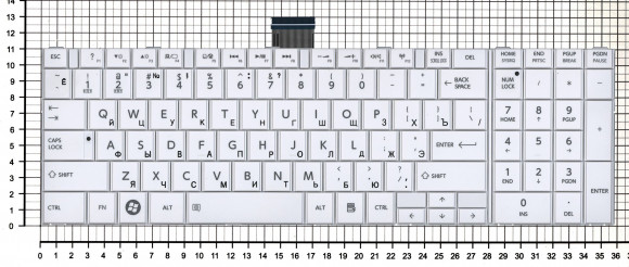 Клавиатура для ноутбука Toshiba Satellite C850 C855 C870 белая