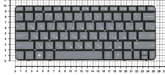 Клавиатура для ноутбука HP Mini 100E темно-серая Клавиатура для ноутбука HP Mini 100E темно-серая