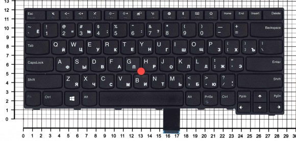 Клавиатура для ноутбука Lenovo ThinkPad E470, E475, черная с указателем