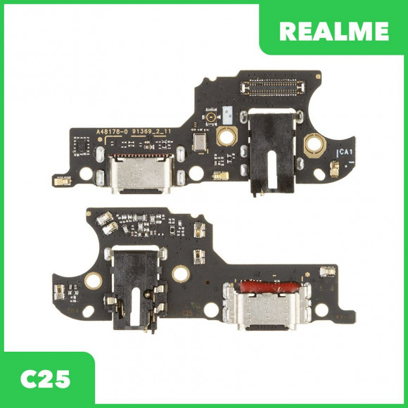 Системный разъем (разъем зарядки) для Realme C25 (RMX3191), микрофон