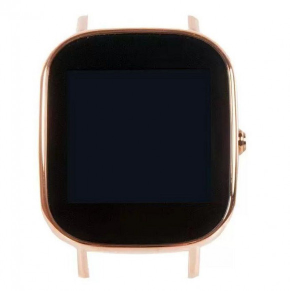 Модуль для часов Asus ZenWatch 2 WREN-1A Wi501q с рамкой крепления, панель, черная, обод светло-стальной