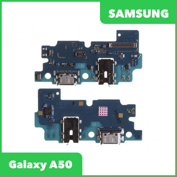 Системный разъем (разъем зарядки) для Samsung Galaxy A50 SM-A505, разъем гарнитуры и микрофон (оригинал)