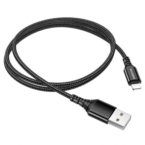 Кабель USB BOROFONE (BX54) Ultra Bright для iPhone Lightning 8 pin (1м) (черный)
