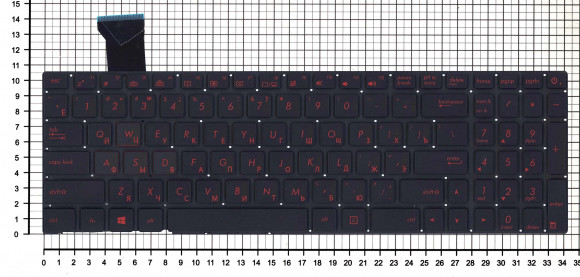 Клавиатура для ноутбука Asus ROG GL552VW, черная с красной подсветкой