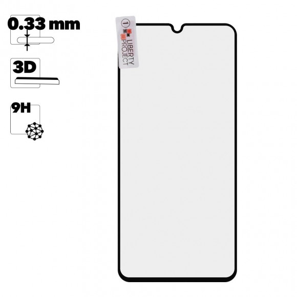 Защитное стекло "LP" для Xiaomi Mi Note 10 Lite 3D Full Glue Tempered Glass с рамкой 9H, черное