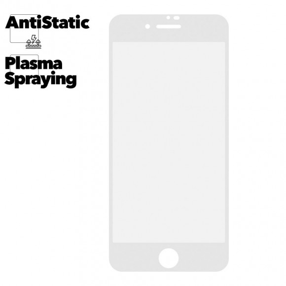 Защитное стекло Mr.cat для iPhone SE 2, 8, 7 Anti-Static/Plasma Spraying белое (ударопрочное)