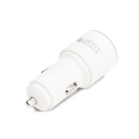 Автомобильное зарядное устройство "LP" с двумя USB выходами QC 3.0 5В-2.4А, 9В-2А, 12В-1.67А Barrel Series (белый, коробка)