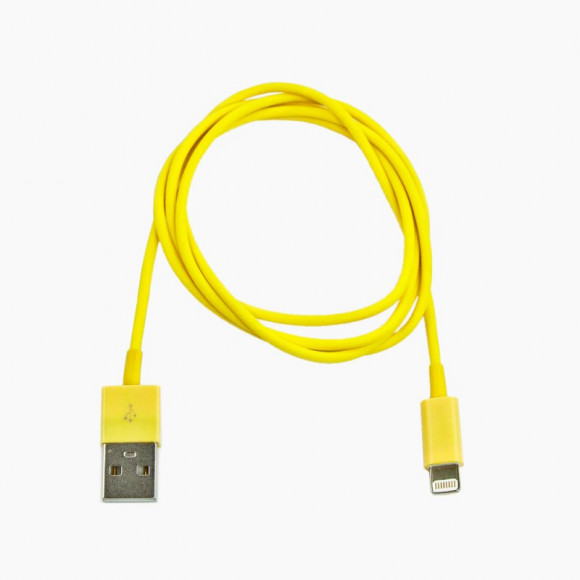 USB Lightning Cable для Apple iPhone 5, iPad Mini, iPad (желтый, коробка)