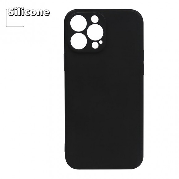 Силиконовый чехол "LP" для Apple iPhone 13 Pro Max TPU, черный, непрозрачный (европакет)