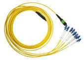Сборка кабельная TopLan MPO-12LC, 12 волокон OS2, низкие потери, LSZH, 30 м, желтая Сборка кабельная TopLan MPO-12LC, 12 волокон OS2, низкие потери, LSZH, 30 м, желтая
