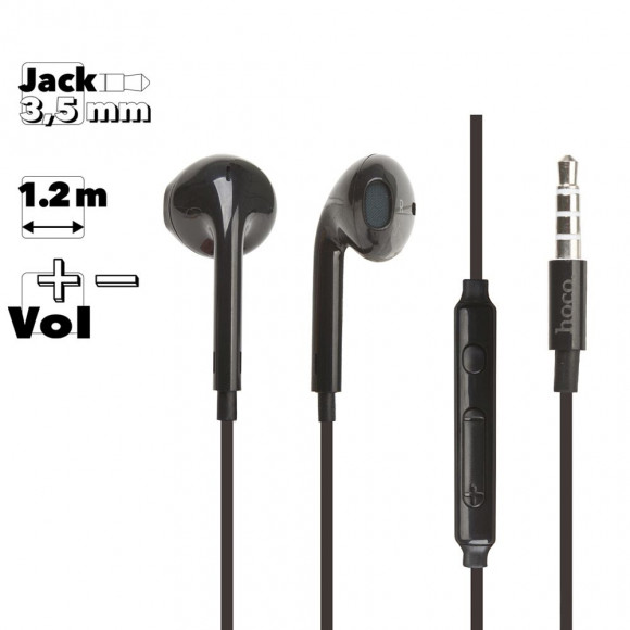Гарнитура Hoco M55 Memory Sound Wire Control Earphones With Mic, черная