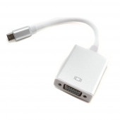 Переходник USB-C - VGA серебристый (кабель)
