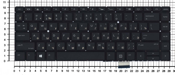 Клавиатура для ноутбука HP EliteBook 1040 G4, черная с подсветкой
