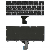 Клавиатура для ноутбука Lenovo IdeaPad Z400, черная, рамка серая Клавиатура для ноутбука Lenovo IdeaPad Z400, черная, рамка серая