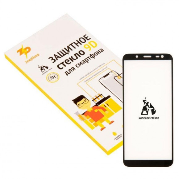 Защитное стекло 20D для Samsung Galaxy J6 2018 (J600F), черное (black) Full Glue ZeepDeep 20D