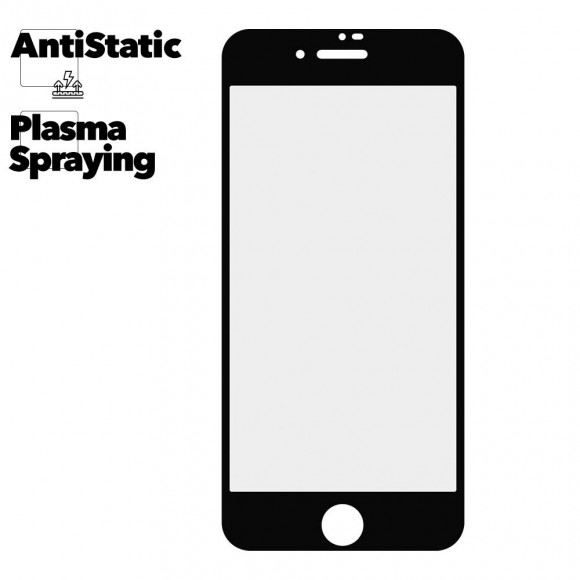 Защитное стекло Mr.cat для iPhone 6, 6s Anti-Static/Plasma Spraying черное (ударопрочное)