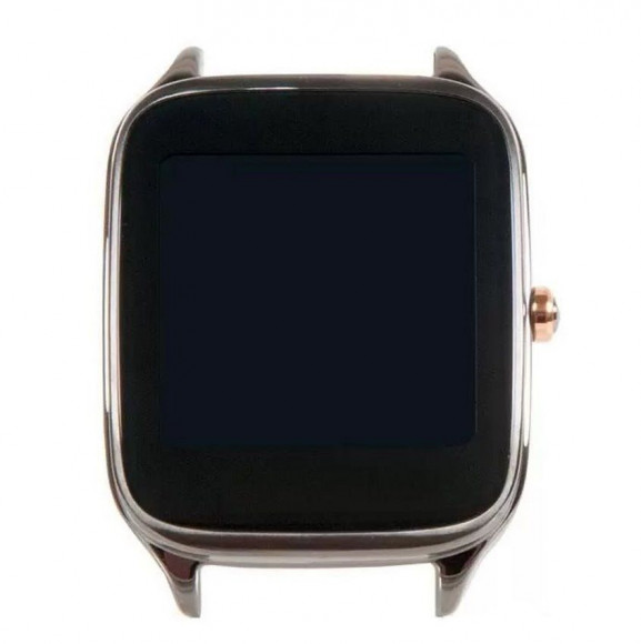 Модуль для часов Asus ZenWatch 3 SPARROW-1A Wi502q с рамкой крепления, панель, черная, обод светло-стальной