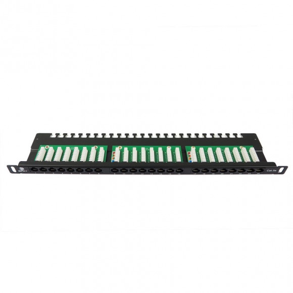 Коммутационная патч-панель BNH, 19", 1HU, портов: 24 х RJ45, кат. 5е, универсальная, неэкр., цвет: чёрный, (B100.1-24-5E-WO-UNB)