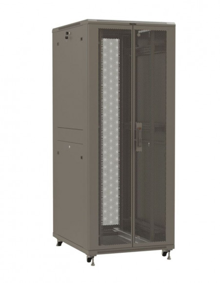 TTR-4282-DD-RAL7035 Шкаф напольный 19-дюймовый, 42U, 2055x800х1200 мм (ВхШхГ), передняя и задняя распашные перфорированные двери (75%), ручка с замком