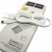 Кабель USB Hoco (X5 Bamboo) MicroUSB, 1 метр, белый