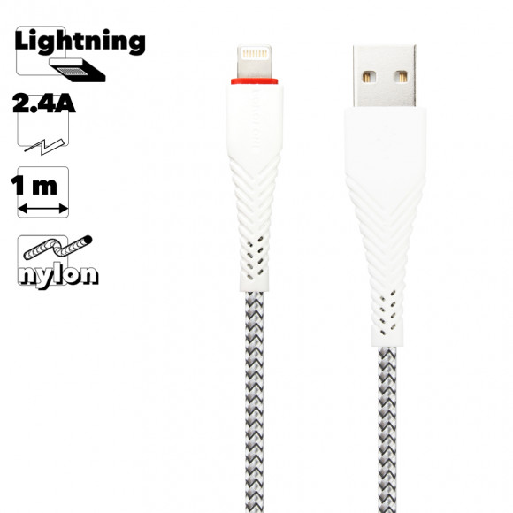 USB кабель Borofone BX25 Powerful Charging Data Cable For Lightning, белый