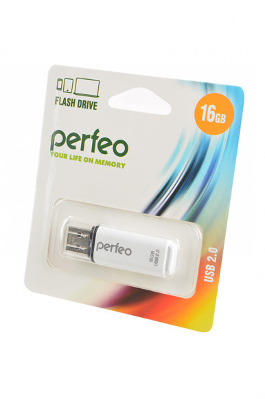 USB Flash накопитель Perfeo PF-C13W016 USB 16GB, белый