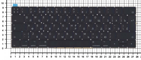 Клавиатура для ноутбука Apple MacBook Pro 13 15 Retina A1706, черная с подсветкой, большой Enter