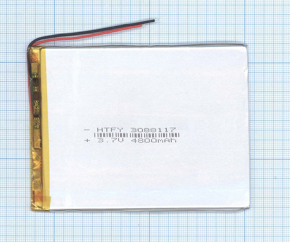 Аккумуляторная батарея Li-Pol (3x88x117мм), 2pin, 3.7В, 4800мАч