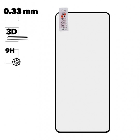 Защитное стекло "LP" для Huawei Honor 30 Pro+ 3D Full Glue с рамкой 0.33 мм 9H, черное (ударопрочное)