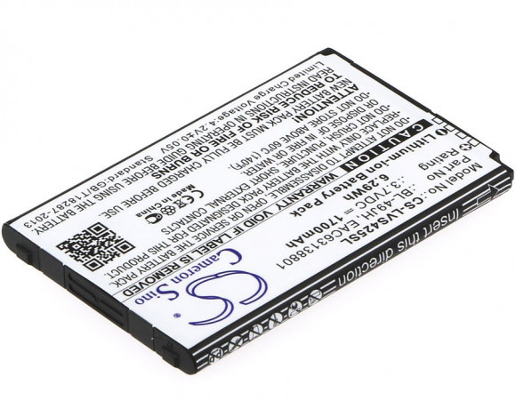 Аккумулятор (батарея) CameronSino CS-LVS425SL, BL-49JH для телефона LG K120, 3.7В, 1700мАч, 6.29Wh