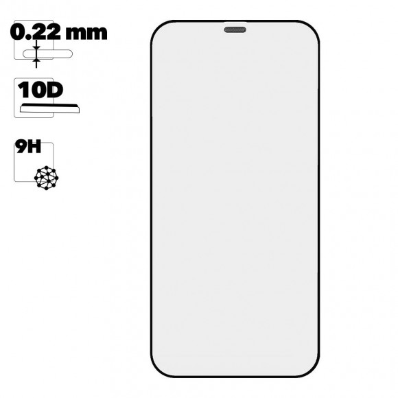 Защитное стекло для Apple iPhone 12, 12 Pro 10D Dust Proof Full Glue защитная сетка 0, 22 мм, черное