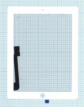 Сенсорное стекло (тачскрин) для Apple iPad 3, 4, белое Сенсорное стекло (тачскрин) для Apple iPad 3, 4, белое
