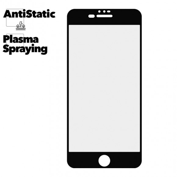 Защитное стекло Mr.cat для iPhone 7 Plus, 8 Plus Anti-Static/Plasma Spraying черное (ударопрочное)