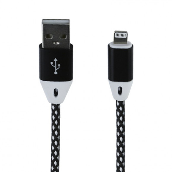 USB кабель "LP" для Apple Lightning 8-pin оплетка и металлические разъемы, 1 метр (белый, европакет)