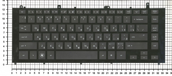 Клавиатура для ноутбука HP ProBook 4425s, черная с черной рамкой Клавиатура для ноутбука HP ProBook 4425s, черная с черной рамкой